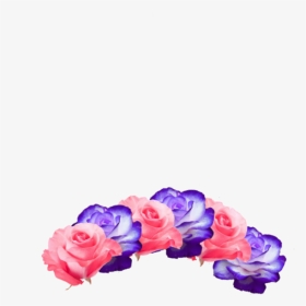 #flower Crown #pink #purple #cute #pretty #beautiful - Garden Roses, HD Png Download, Transparent PNG