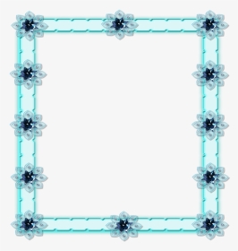 #mq #blue #glitter #flowers #frame #frames - Necklace, HD Png Download, Transparent PNG