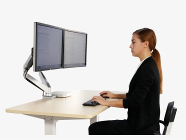 Person Sitting On Computer Real, HD Png Download, Transparent PNG