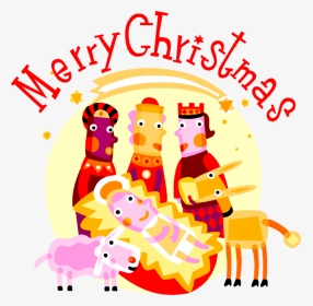 Vector Illustration Of Wise Man Magi Visits Jesus Nativity, - Baby Jesus, HD Png Download, Transparent PNG