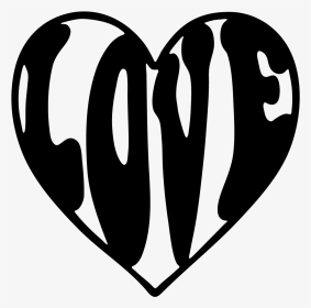 Hippy Love Heart - Heart With Love Written Inside, HD Png Download, Transparent PNG