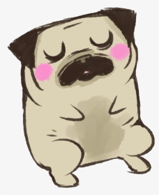 Puppies Drawing Pug - Blushing Pug, HD Png Download, Transparent PNG