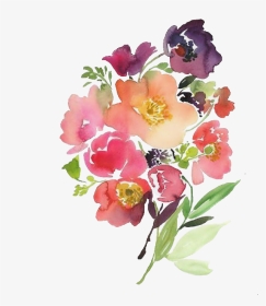 #flower #colorful #pastel #flowerbouquet #illustration - Акварель Букет Открытка, HD Png Download, Transparent PNG