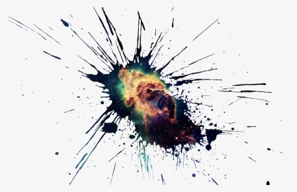 #splash #splasheffect #galaxy #drops #paint #space - Hubble, HD Png Download, Transparent PNG