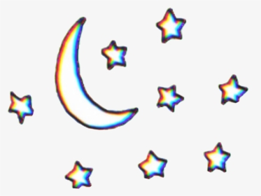 #aesthetic #tumblr #aesthetictumblr #moon #stars #cute - Transparent Moon And Stars, HD Png Download, Transparent PNG