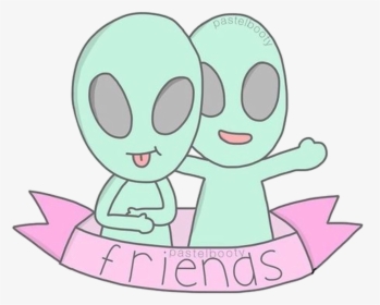 #aesthetic #sticker #friends #bestfriends #alien #cute - Marcianos Best Friends, HD Png Download, Transparent PNG