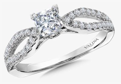 Valina Diamond Engagement Ring Mounting In 14k White - Pre-engagement Ring, HD Png Download, Transparent PNG