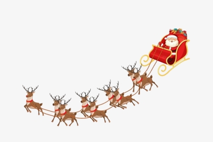 Reindeer Sleigh Png Clipart - Transparent Background Reindeer Clipart, Png Download, Transparent PNG