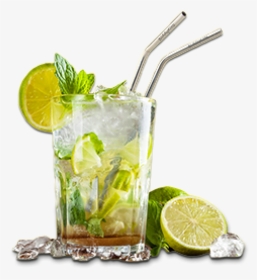 Drink With Stainless Straw Png, Transparent Png, Transparent PNG