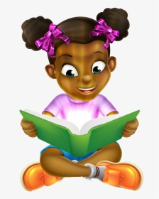 Girl Reading Book Clipart , Png Download - Girl Reading Clipart, Transparent Png, Transparent PNG