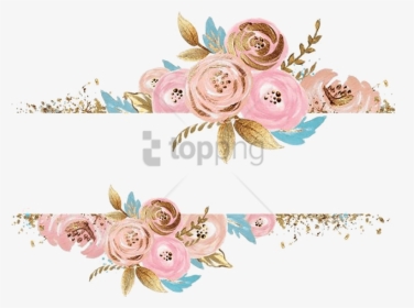 Free Png Watercolor Flower Gold Png Image With Transparent - Rose Gold Flower Png, Png Download, Transparent PNG