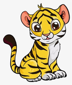 How To Draw Baby Tiger - Draw A Baby Tiger, HD Png Download, Transparent PNG