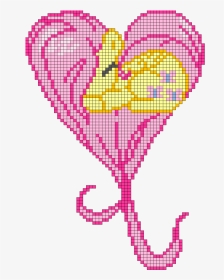 Fluttershy My Little Pony Heart Pixel Art, HD Png Download, Transparent PNG