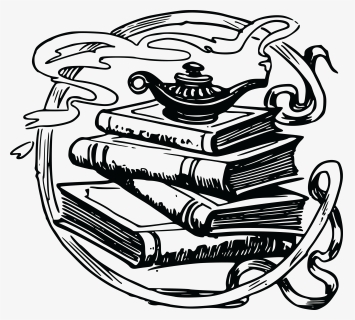 Genie Lamp On Books, HD Png Download, Transparent PNG