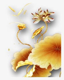 #ftestickers #flowers #lotus #gold #golden #3deffect - Gold Lotus Flower Png, Transparent Png, Transparent PNG