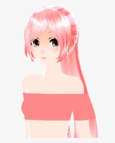 Anime Girl Pink Hair Ponytail, HD Png Download, Transparent PNG