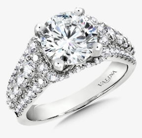Valina Diamond Engagement Ring Mounting In 14k White - Engagement Ring, HD Png Download, Transparent PNG