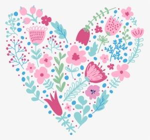 Corazón De Flores - Freepik Vector Flower Heart, HD Png Download, Transparent PNG
