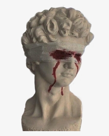#statue #aesthetic #blindfolded - Statue With Blood Eyes, HD Png Download, Transparent PNG