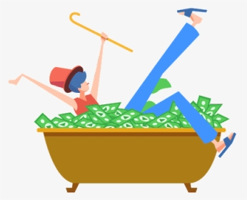 Having Fun In A Bathtub Of Money, HD Png Download, Transparent PNG