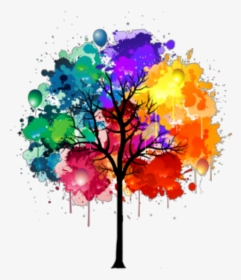 #ftestickers #tree #colors #colorful #colorsplash - Watercolor Ideas Tree, HD Png Download, Transparent PNG
