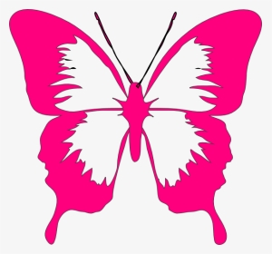 Black Butterfly Transparent Background Clipart - Butterfly Pink And White, HD Png Download, Transparent PNG