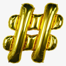 Letter Balloon Hashtag Gold 36 - Calligraphy, HD Png Download, Transparent PNG