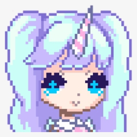 Unigirl Unicorngirl Unicorn Kawaiigirl Anime Girl Kawai - Anime Cute Pixel Art, HD Png Download, Transparent PNG