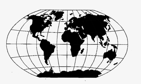 Winkel Tripel - Black And White Map Of The World Transparent, HD Png Download, Transparent PNG
