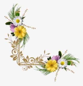 Flower Corner Border Png, Transparent Png, Transparent PNG