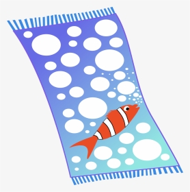 Fish With Bubbles Clipart Black And White Image Royalty - Beach Towel Clipart, HD Png Download, Transparent PNG