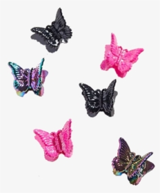 #pink #butterfly #black #hairclip #clips #kidcore #emo - Swallowtail Butterfly, HD Png Download, Transparent PNG