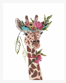 Boho Giraffe [art Print]   Class Lazyload Lazyload - Boho Art Giraffe, HD Png Download, Transparent PNG