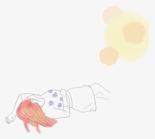 Illustration Of Girl Sleeping Or Draeming With Watercolor - Sketch, HD Png Download, Transparent PNG