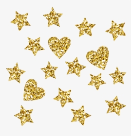 #glitter #gold #stars #hearts #madewithpicsart - Motif, HD Png Download, Transparent PNG
