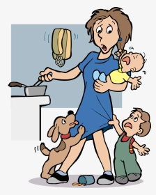 Funny Stressed Out Mom Clipart - Overwhelmed Mom Clipart, HD Png Download ,  Transparent Png Image - PNGitem