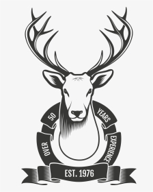 White Tail Deer Mount Graphic With A Ribbon Stating - Venado Cola Blanca Dibujo, HD Png Download, Transparent PNG