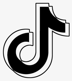 Black And White Tiktok Sign, HD Png Download, Transparent PNG