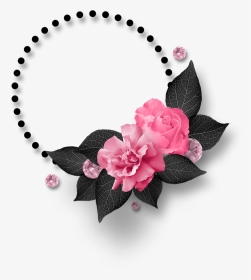 Black And Pink Floral Circle Frame, HD Png Download, Transparent PNG