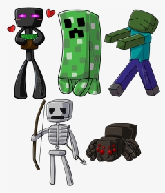 Drawn Spider Minecraft Art Art Fanart Show Of - Minecraft Zombie Drawing Cute, HD Png Download, Transparent PNG