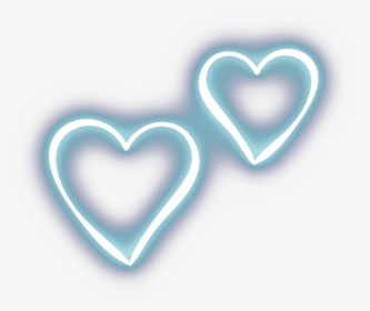 #heart #hearts #lightblue #blue #neon #twohearts #love - Heart, HD Png Download, Transparent PNG