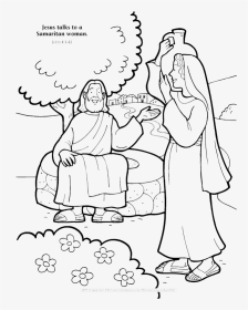 Jesus Talks To A Samaritan Woman Coloring Page - John 4 1 42 Coloring Sheet, HD Png Download, Transparent PNG