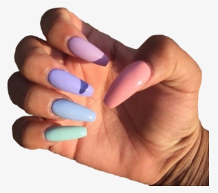 #acrylic #acrylicnails #nails       #cute #aesthetic - Acrylic Nails Different Colors, HD Png Download, Transparent PNG
