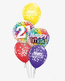 21 Birthday Confetti Balloon Gift - Balloon, HD Png Download, Transparent PNG
