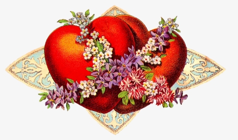 Clipart Of Hearts And Flowers Png Library Vintage Victorian - Vintage Valentine's Day Clipart, Transparent Png, Transparent PNG