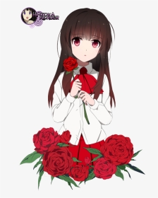 Anime, Rose, And Ib Image - Anime Girl Holding Rose, HD Png Download, Transparent PNG