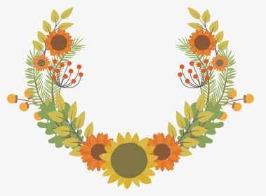 Transparent Vector Wreath Png - Png Transparent Sunflower Wreath Png, Png Download, Transparent PNG