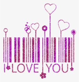 #iloveyou #barcode #glitter - Love Barcode, HD Png Download, Transparent PNG