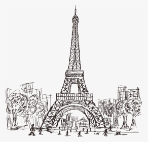 Eiffel Tower Drawing Calendar Illustration - Paris Drawing Png, Transparent Png, Transparent PNG
