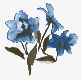Blue Elegant Flower Cartoon Transparent Material - Iris, HD Png Download, Transparent PNG